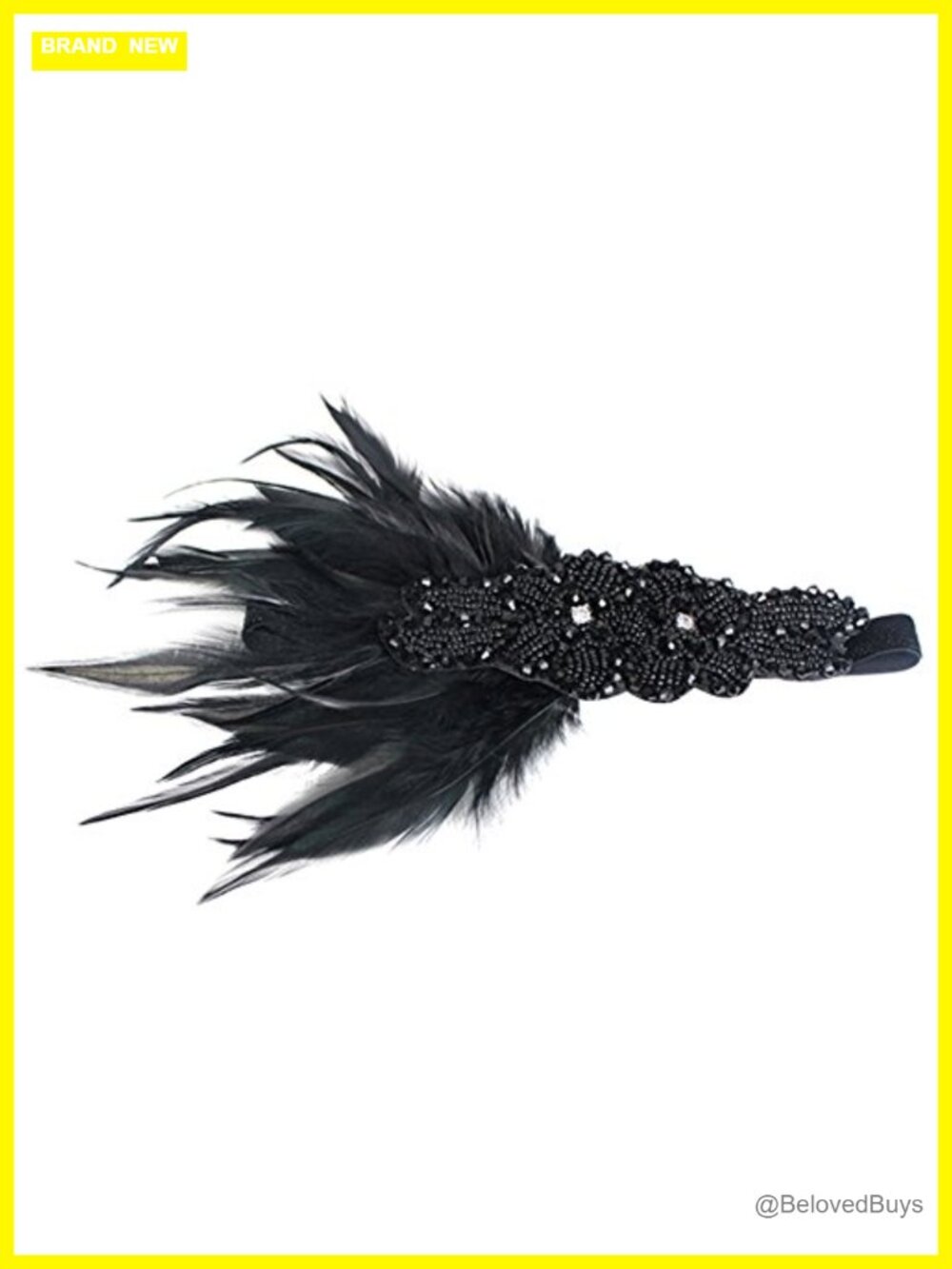 Rhinestone Feather Flapper Headpiece 1920s Gatsby Fascinator